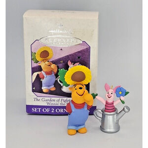 Hallmark The Garden of Piglet and Pooh Set Of 2 Ornaments 1998 U76